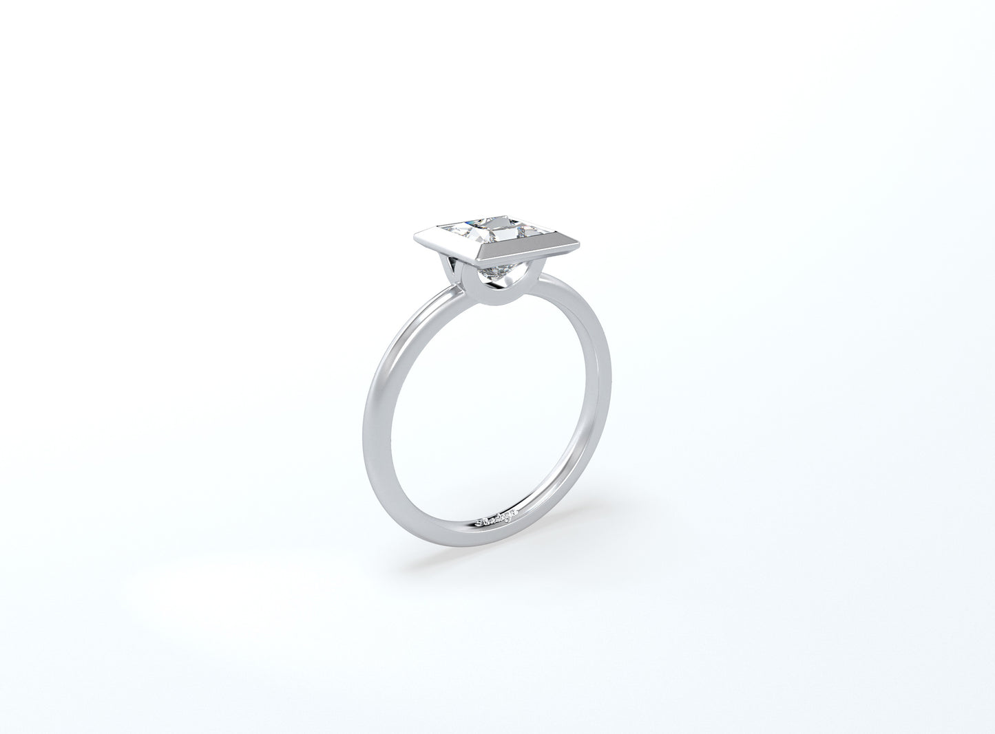 Princess Cut Bezel Ring - Platinum - Bodega