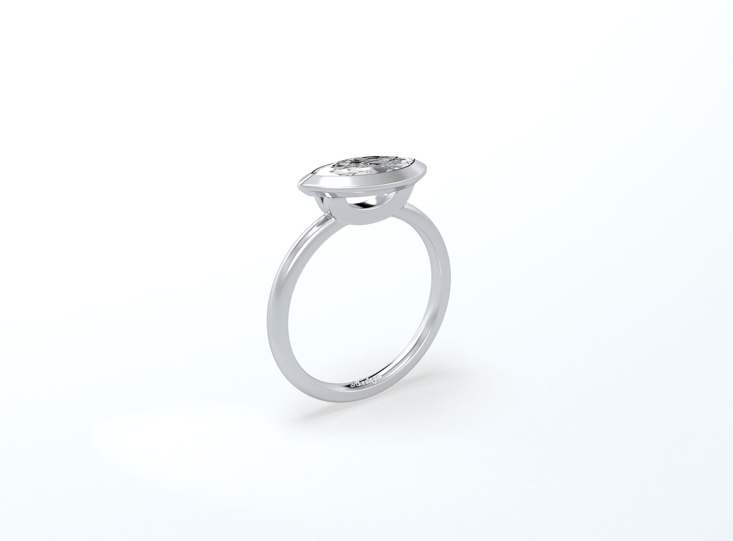 Order Bezel Set Marquise Diamond Ring (Platinum)