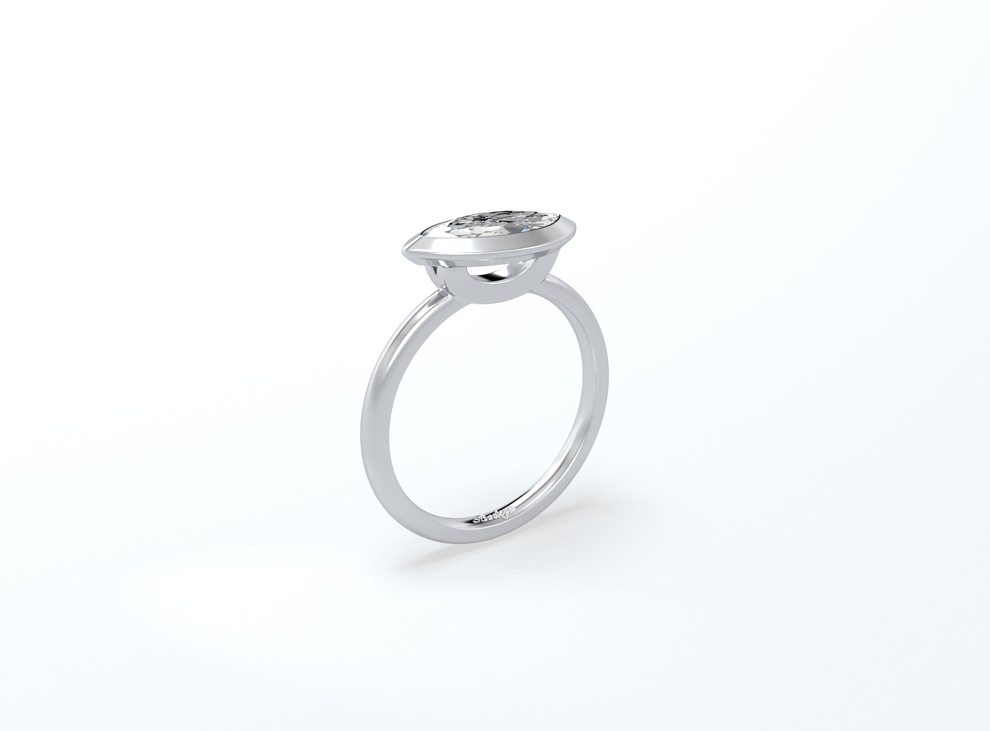 Order Bezel Set Marquise Diamond Ring (Platinum)