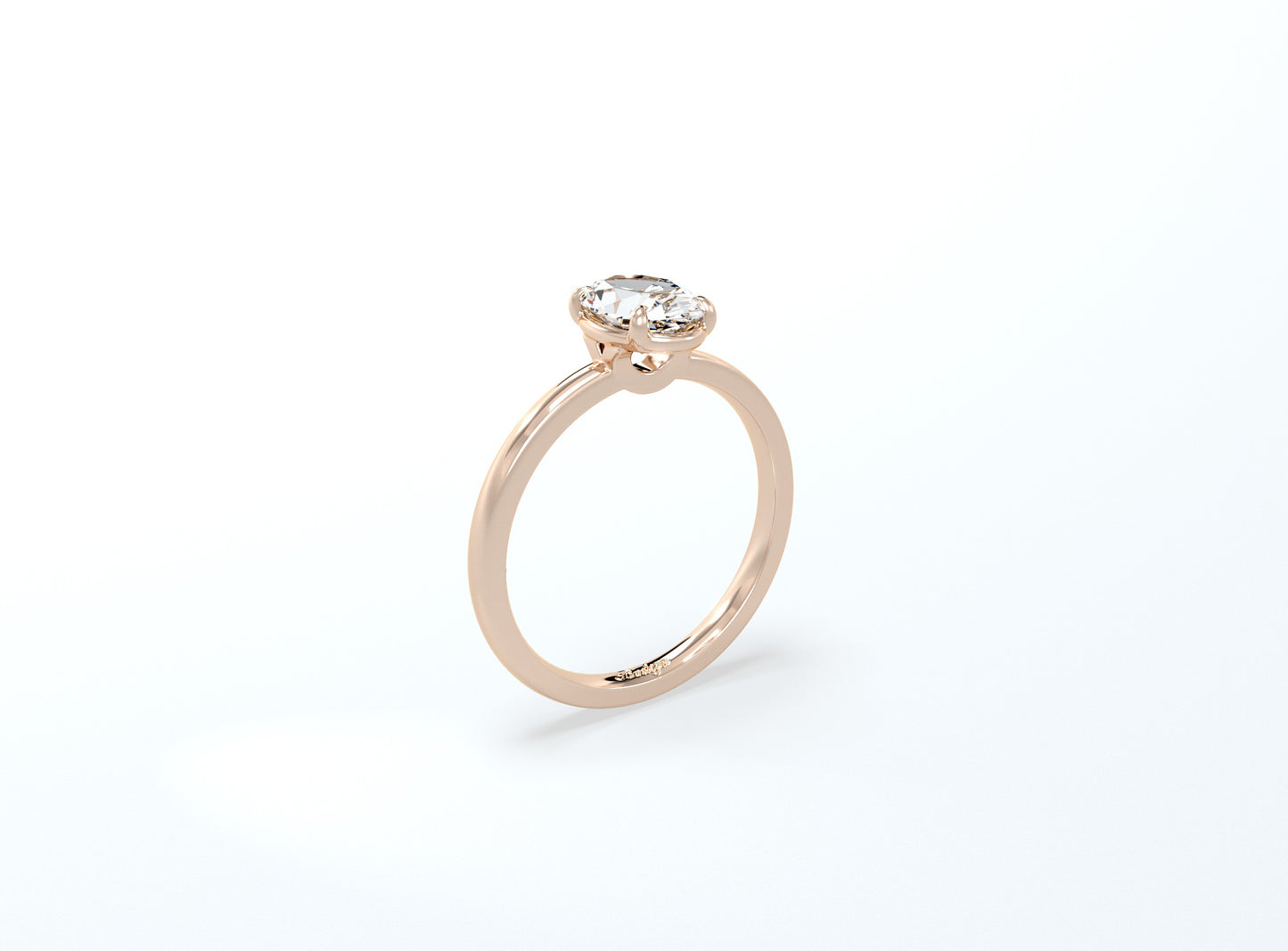 Oval Solitaire Ring - Rose Gold - Bodega