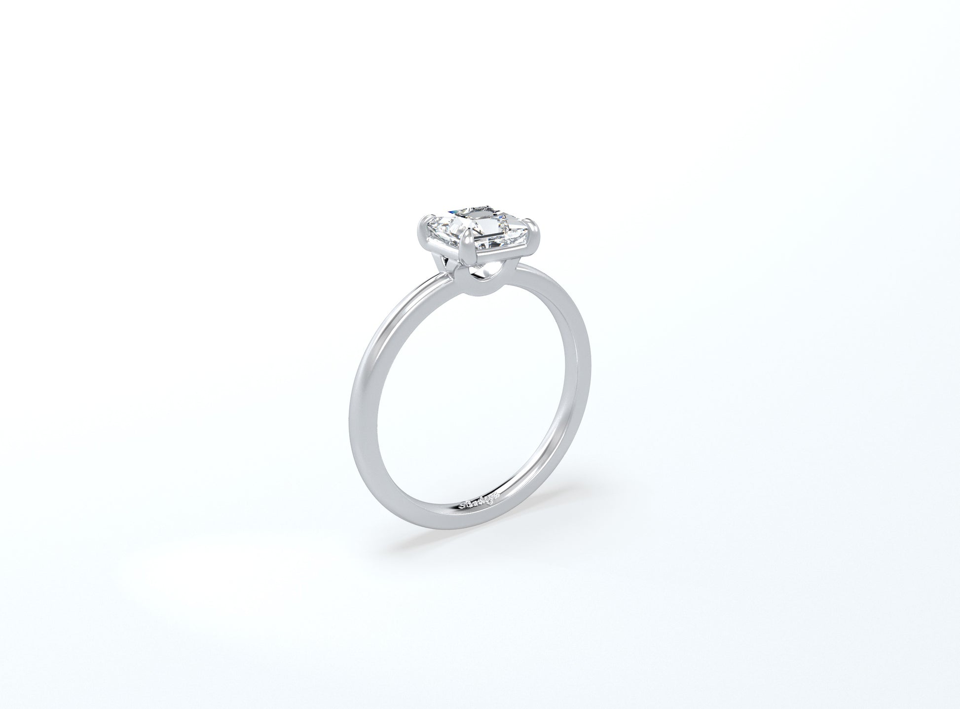 Cushion Cut Solitaire Ring - Platinum - Bodega