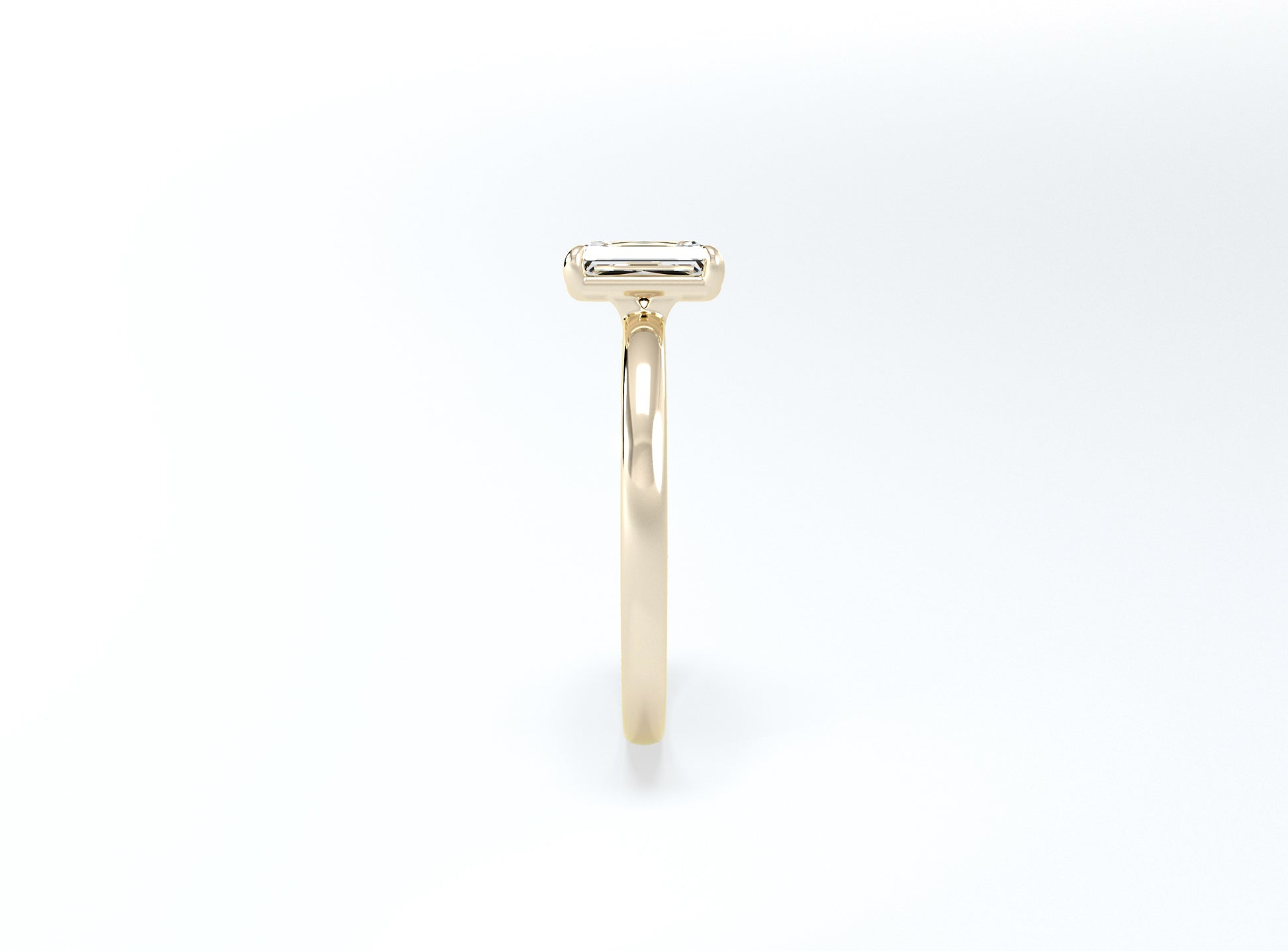 Radiant Cut Solitaire Ring - Yellow Gold - Bodega