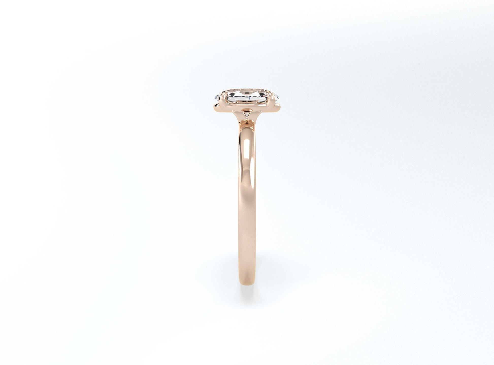 Oval Solitaire Ring - Rose Gold - Bodega