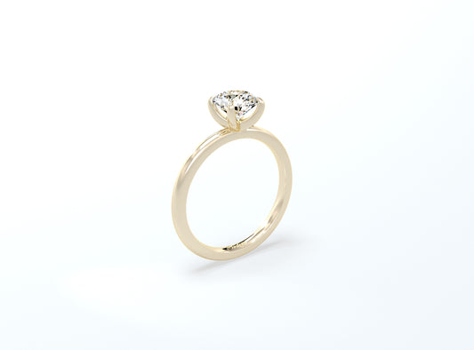 4 Claw Round Brilliant Solitaire Ring - Yellow Gold - Bodega