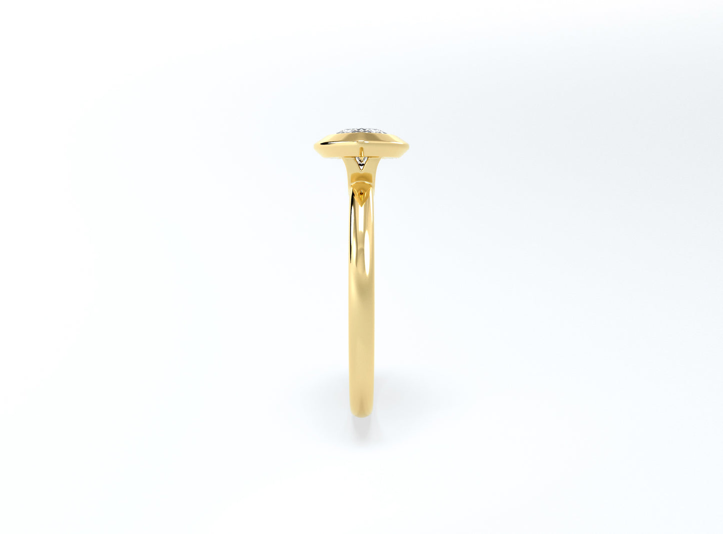 Bezel Set Marquise Diamond Ring - Yellow Gold - Bodega