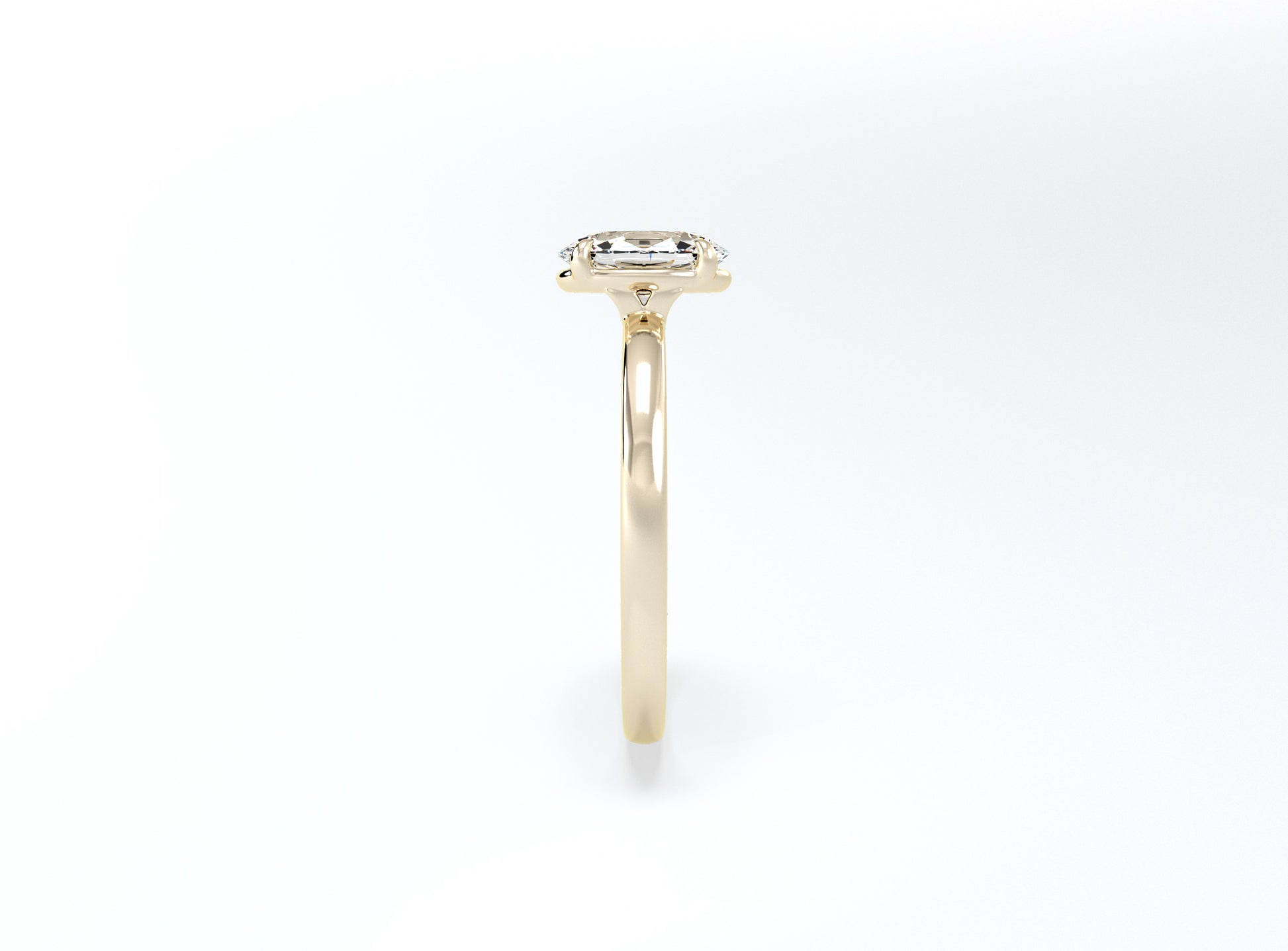 Oval Solitaire Ring - Yellow Gold - Bodega