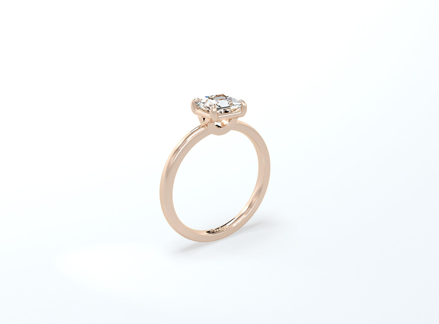 Cushion Cut Solitaire Ring - Rose Gold - Bodega