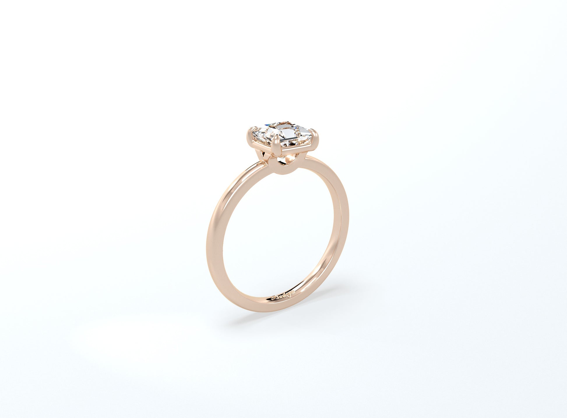 Cushion Cut Solitaire Ring - Rose Gold - Bodega