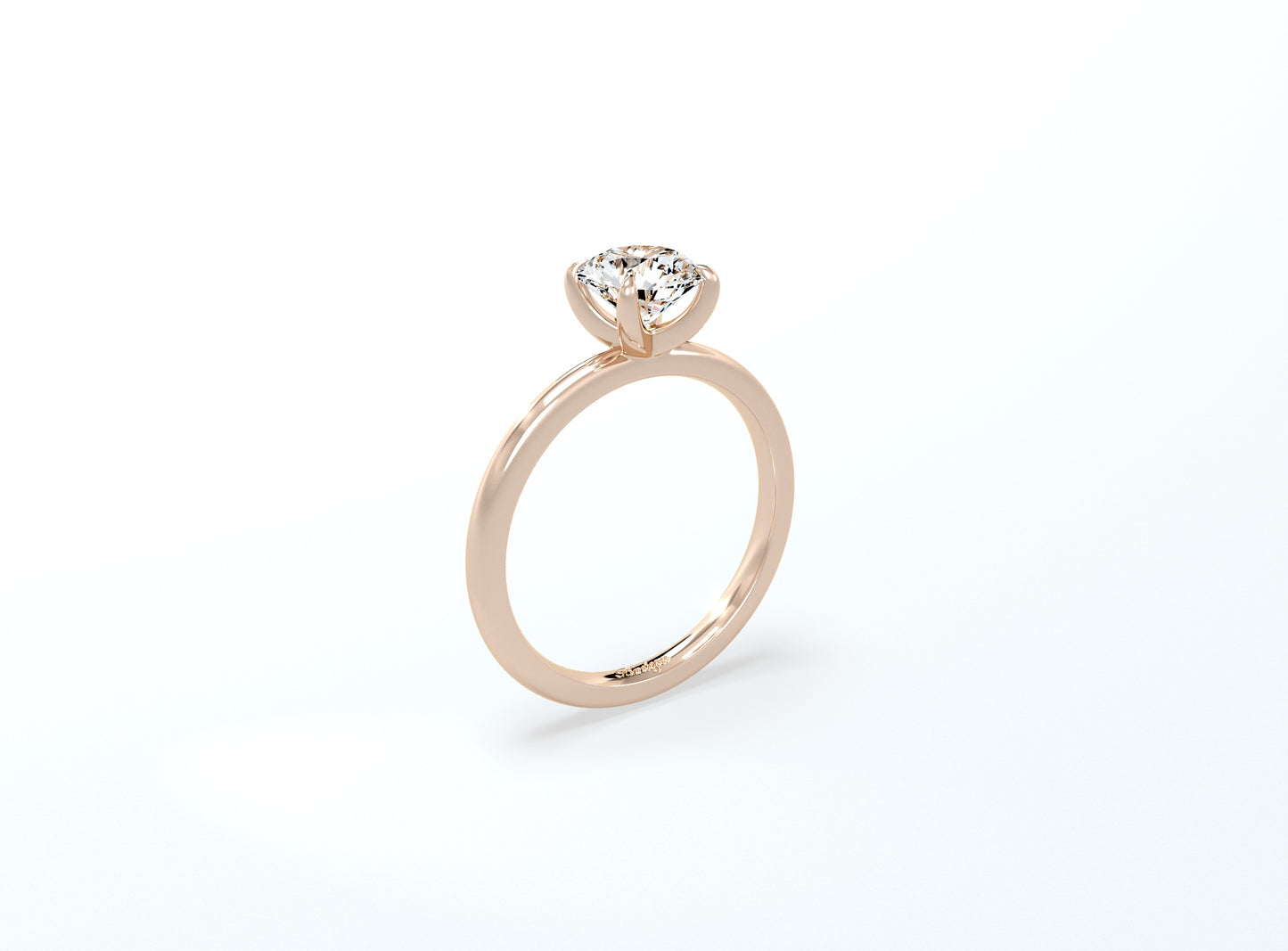 4 Claw Round Brilliant Solitaire Ring - Rose Gold - Bodega