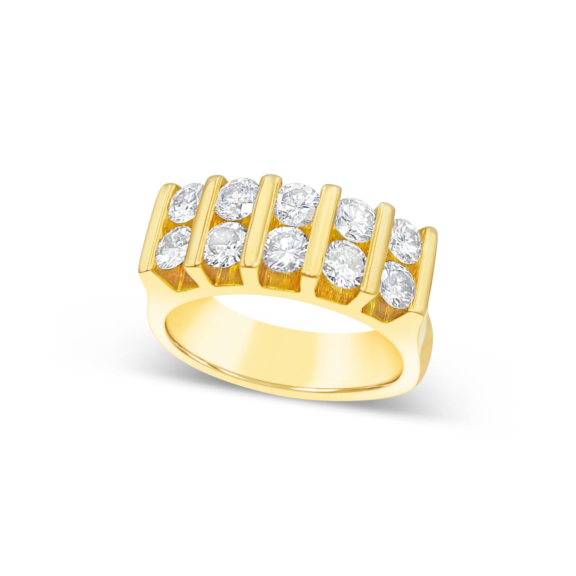 Ring set with round brilliant diamonds  - Yellow Gold - Bodega