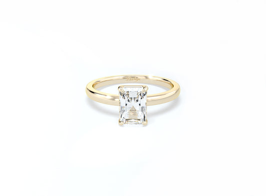 Radiant Cut Solitaire Ring - Yellow Gold - Bodega