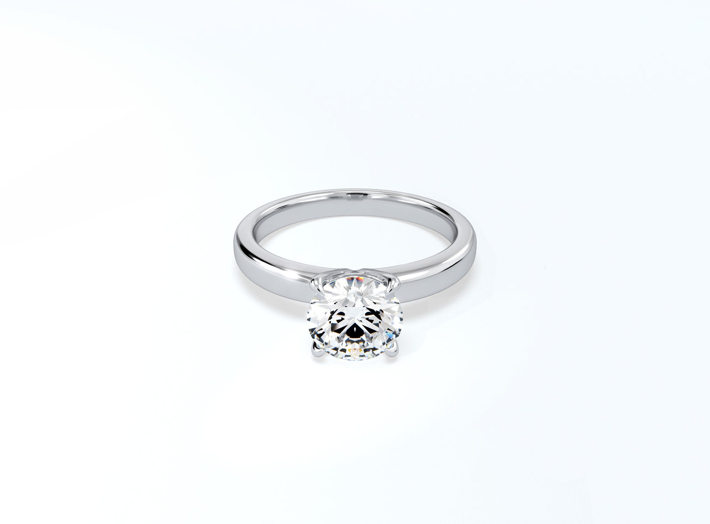 4 Prong Round Brilliant Solitaire Ring - Platinum - Bodega