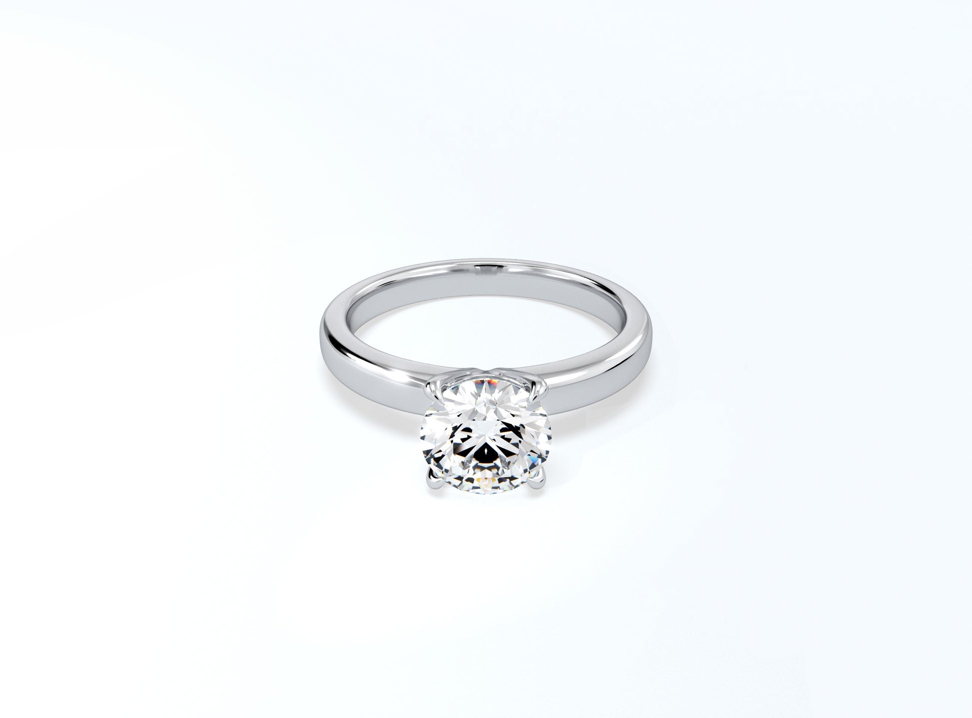 4 Prong Round Brilliant Solitaire Ring - Platinum - Bodega