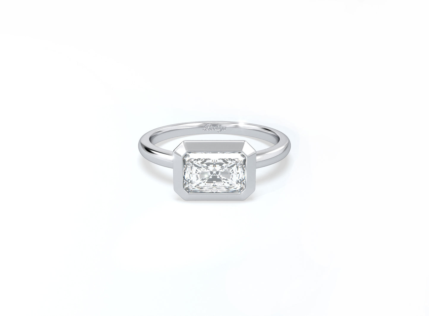 Radiant Cut Bezel Ring - Platinum - Bodega