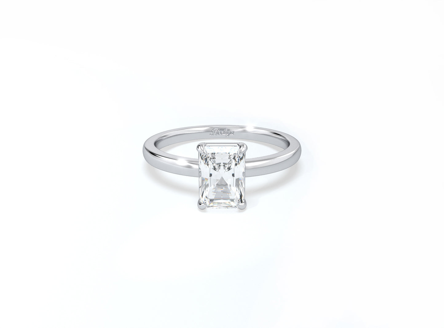 Radiant Cut Solitaire Ring - Platinum - Bodega