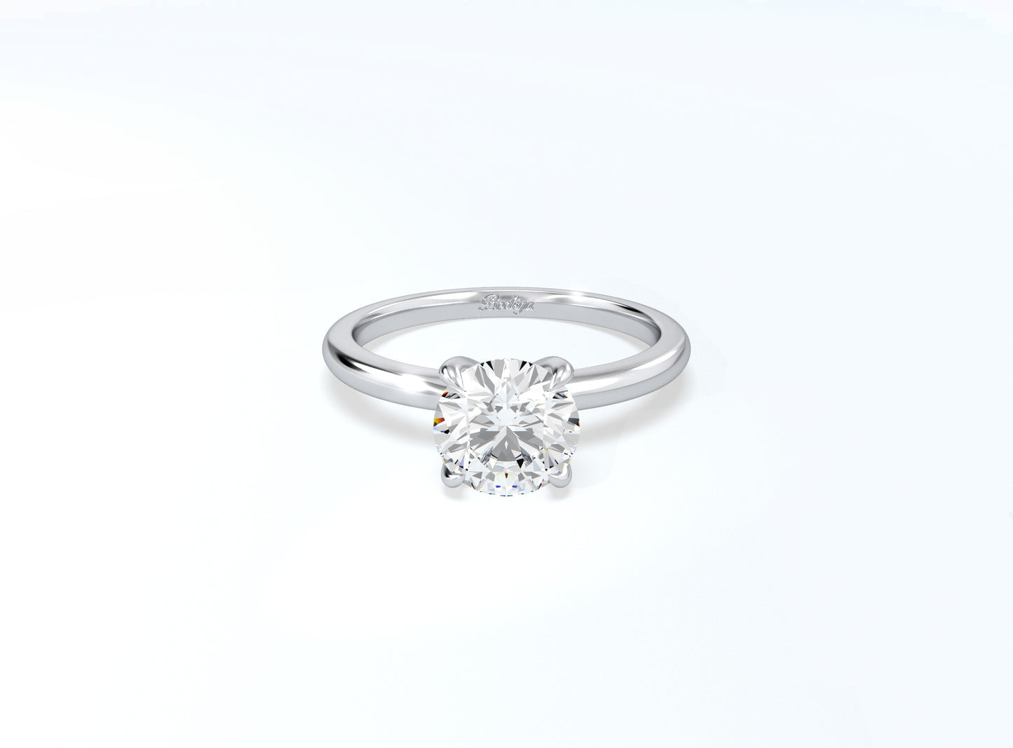 4 Claw Round Brilliant Solitaire Ring - Platinum - Bodega