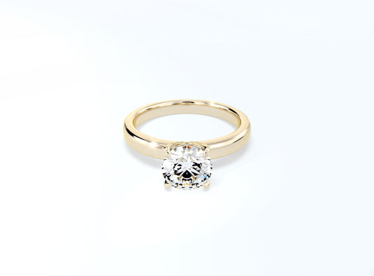 4 Prong Round Brilliant Solitaire Ring - Yellow Gold - Bodega