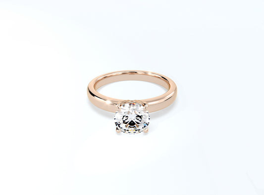 4 Prong Round Brilliant Solitaire Ring - Rose Gold - Bodega