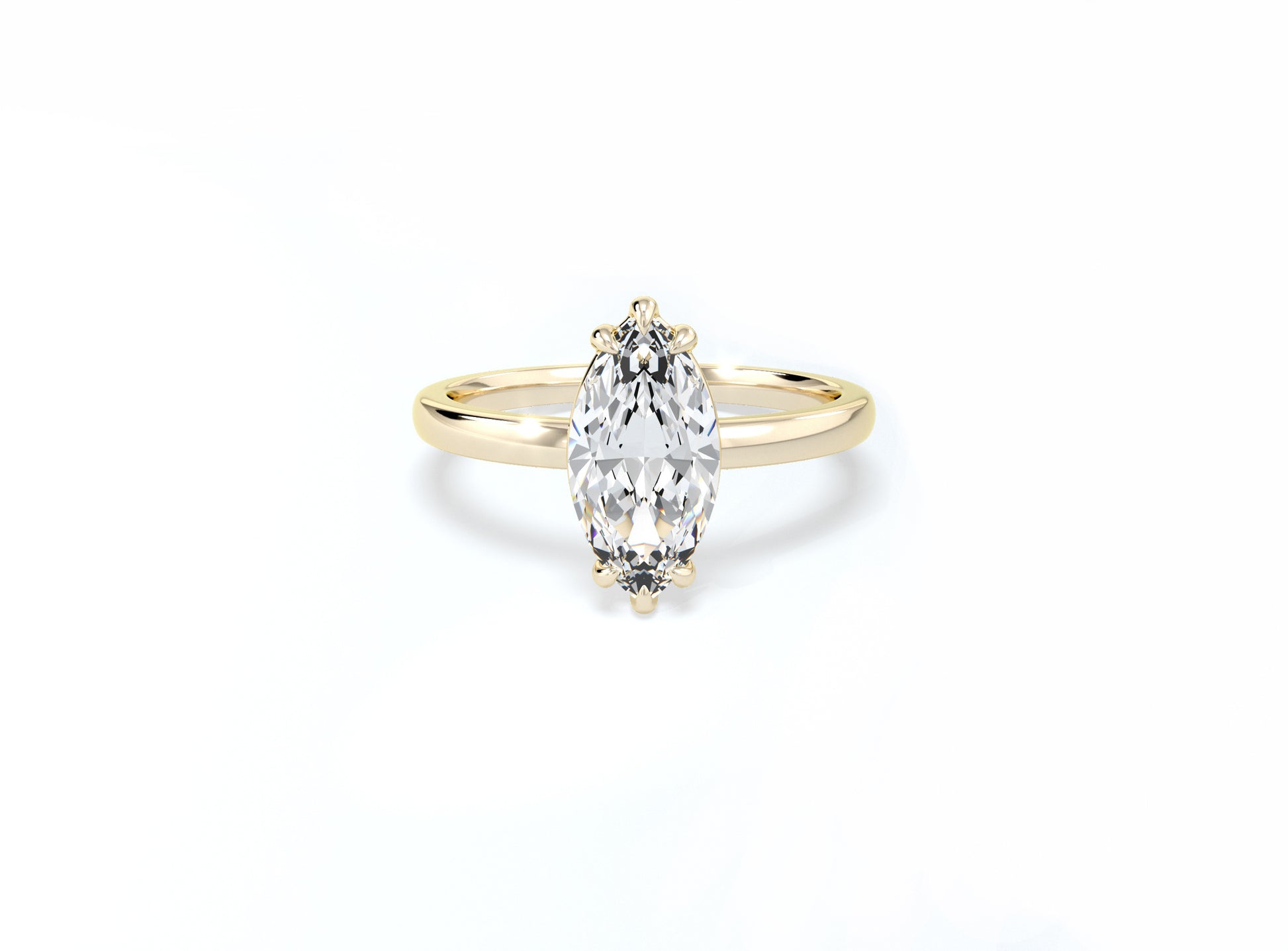 Marquise Solitaire Ring - Yellow Gold - Bodega