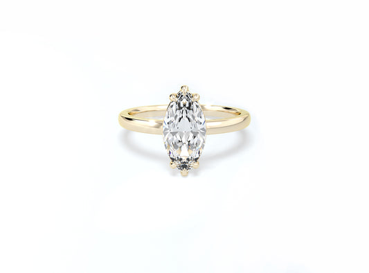 Marquise Solitaire Ring - Yellow Gold - Bodega