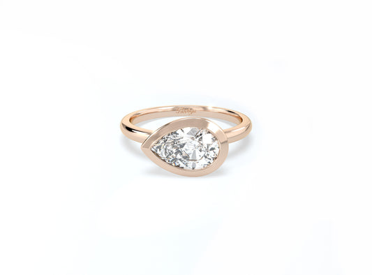 Pear Bezel Ring - Rose Gold - Bodega