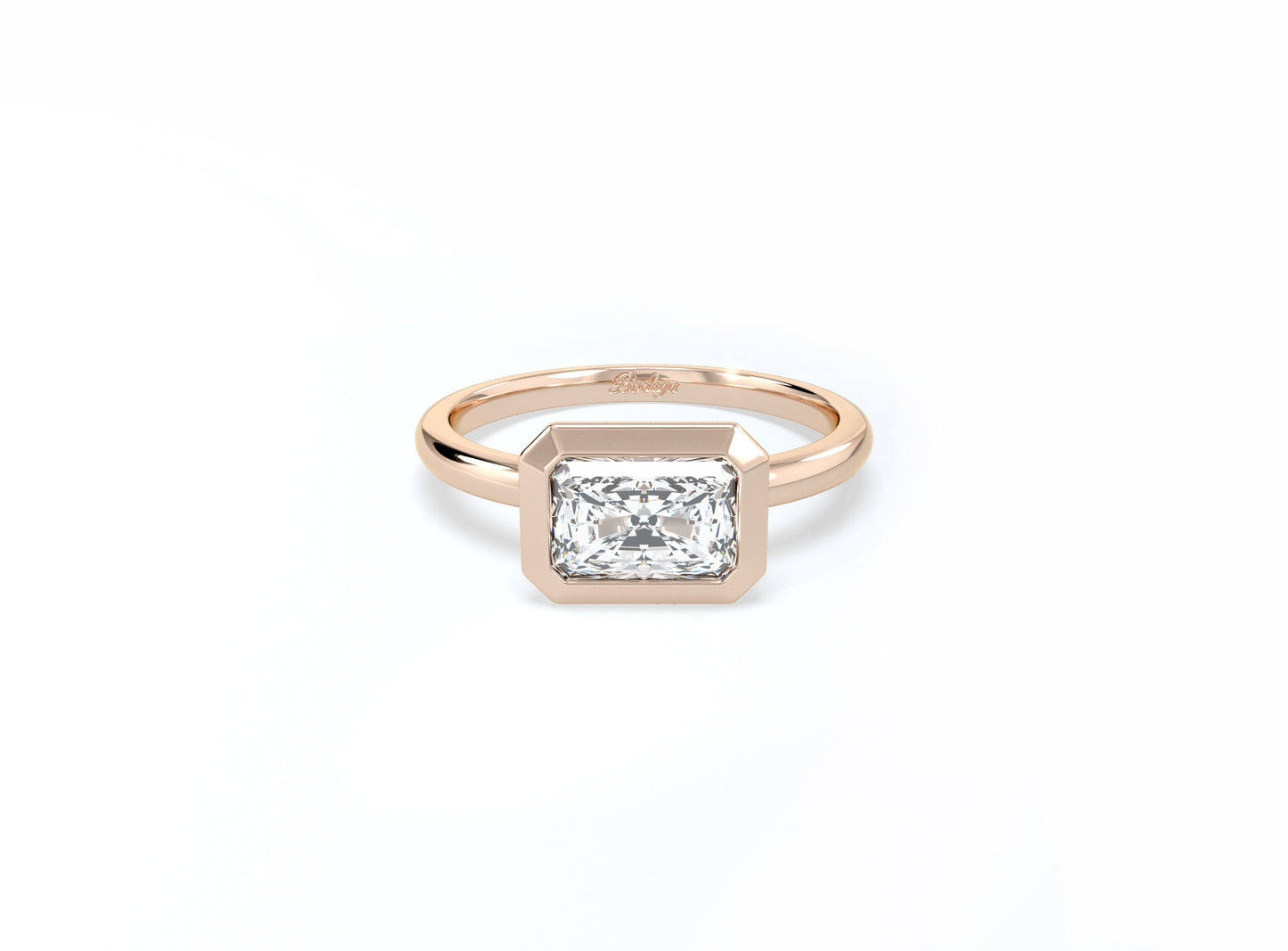 Radiant Cut Bezel Ring - Rose Gold - Bodega