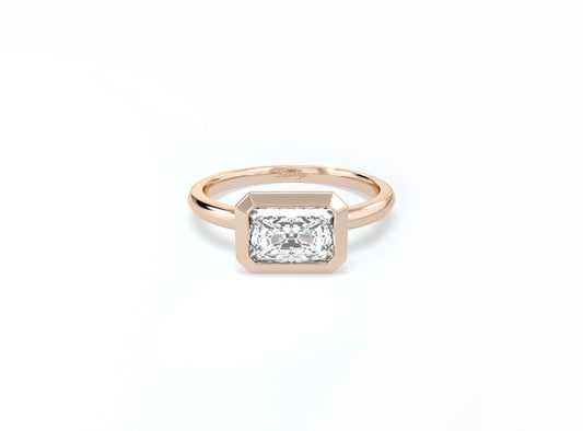 Radiant Cut Bezel Ring - Rose Gold - Bodega