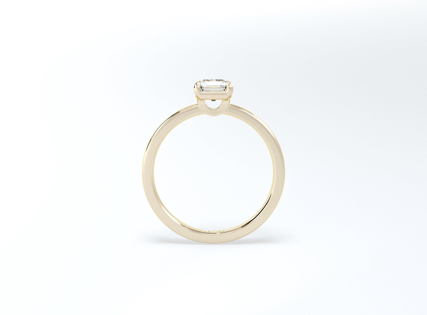 Radiant Cut Solitaire Ring - Yellow Gold - Bodega