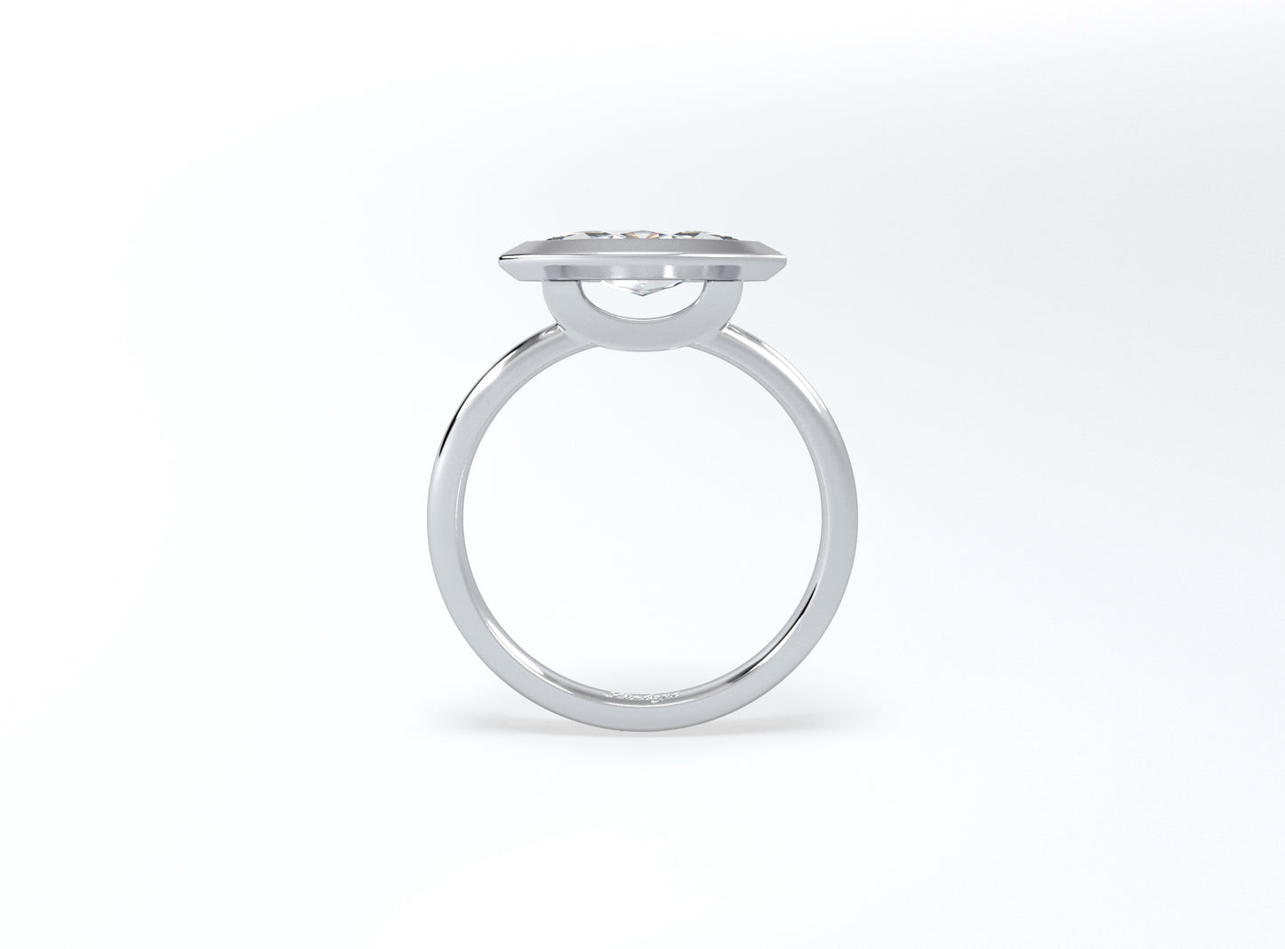 Bezel Set Marquise Diamond Ring - Platinum - Bodega