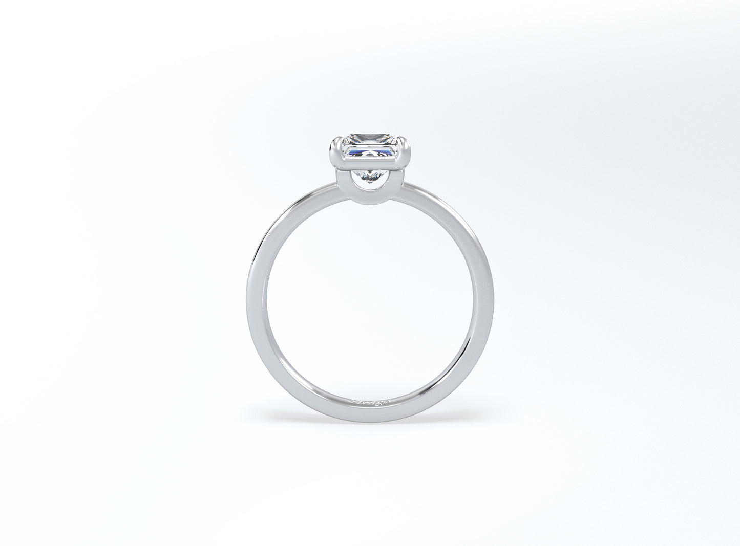 Cushion Cut Solitaire Ring - Platinum - Bodega