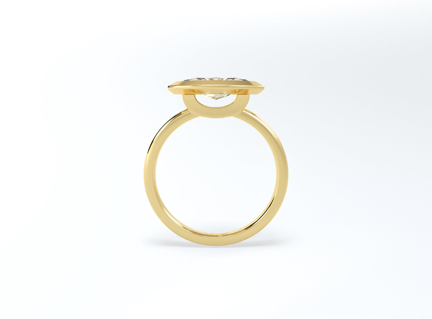 Bezel Set Marquise Diamond Ring - Yellow Gold - Bodega