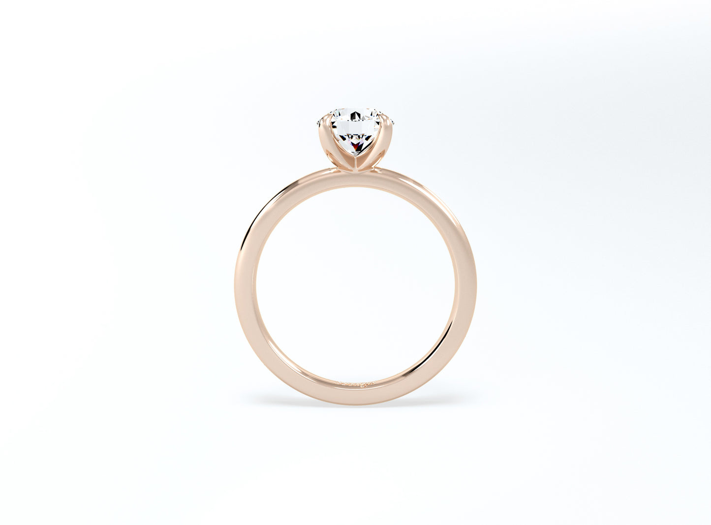 4 Claw Round Brilliant Solitaire Ring - Rose Gold - Bodega