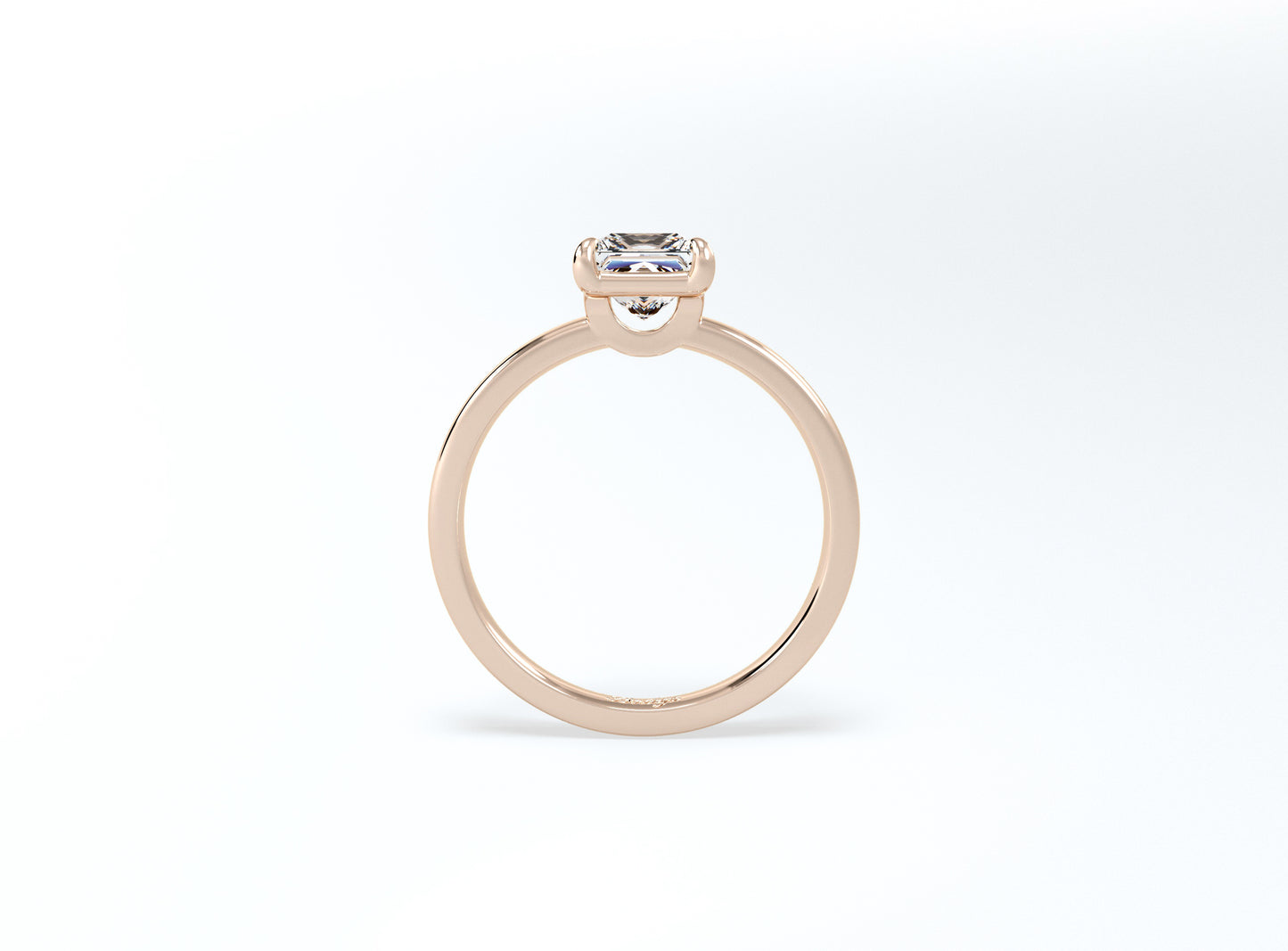 Cushion Cut Solitaire Ring - Rose Gold - Bodega