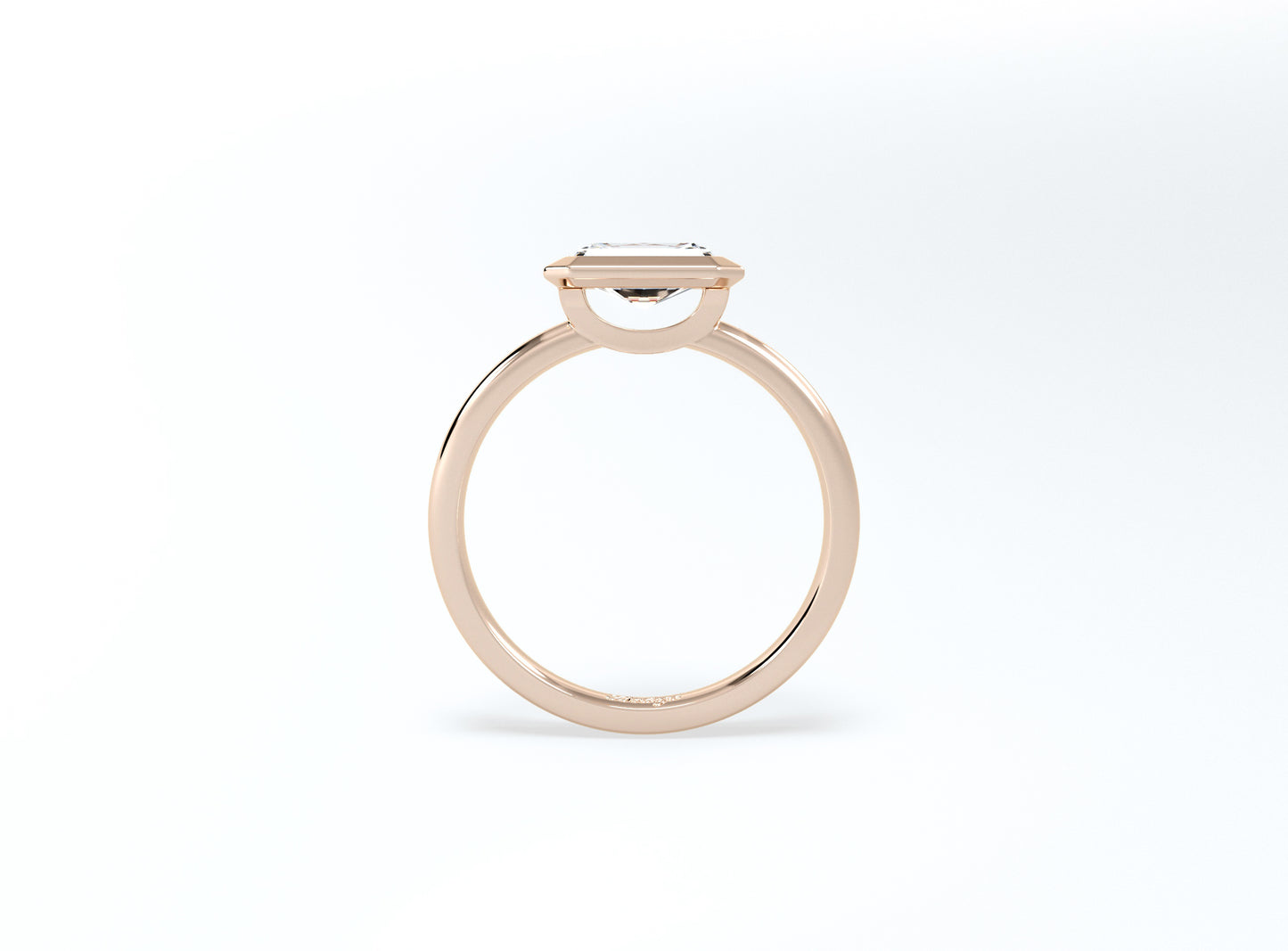 Radiant Cut Bezel Ring - Rose Gold - Bodega