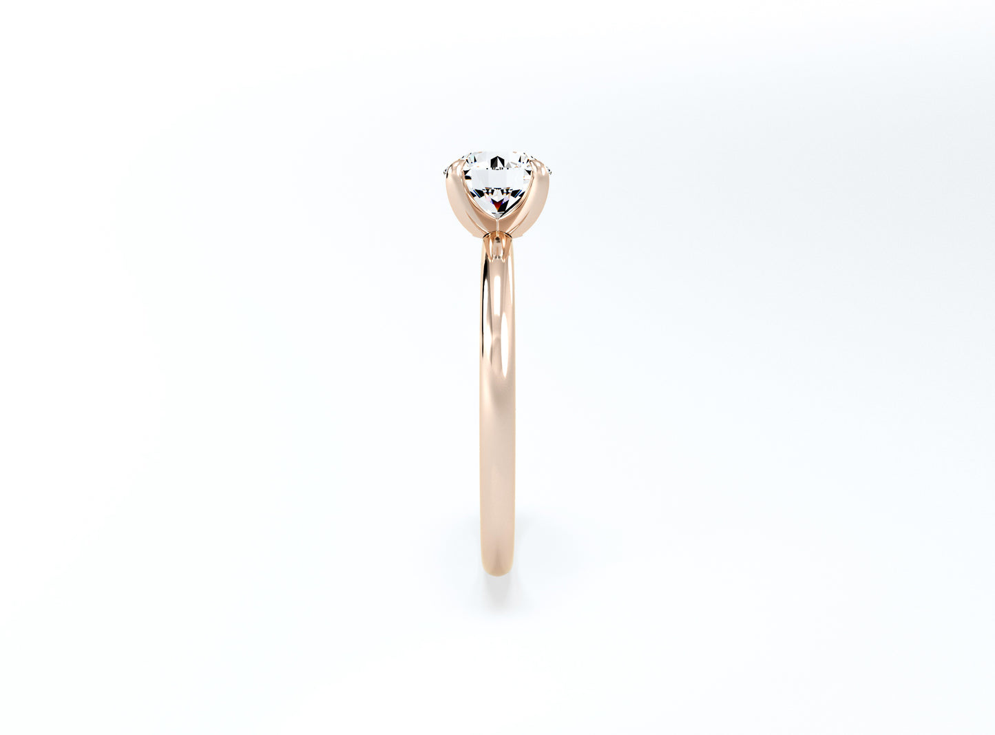 4 Claw Round Brilliant Solitaire Ring - Rose Gold - Bodega