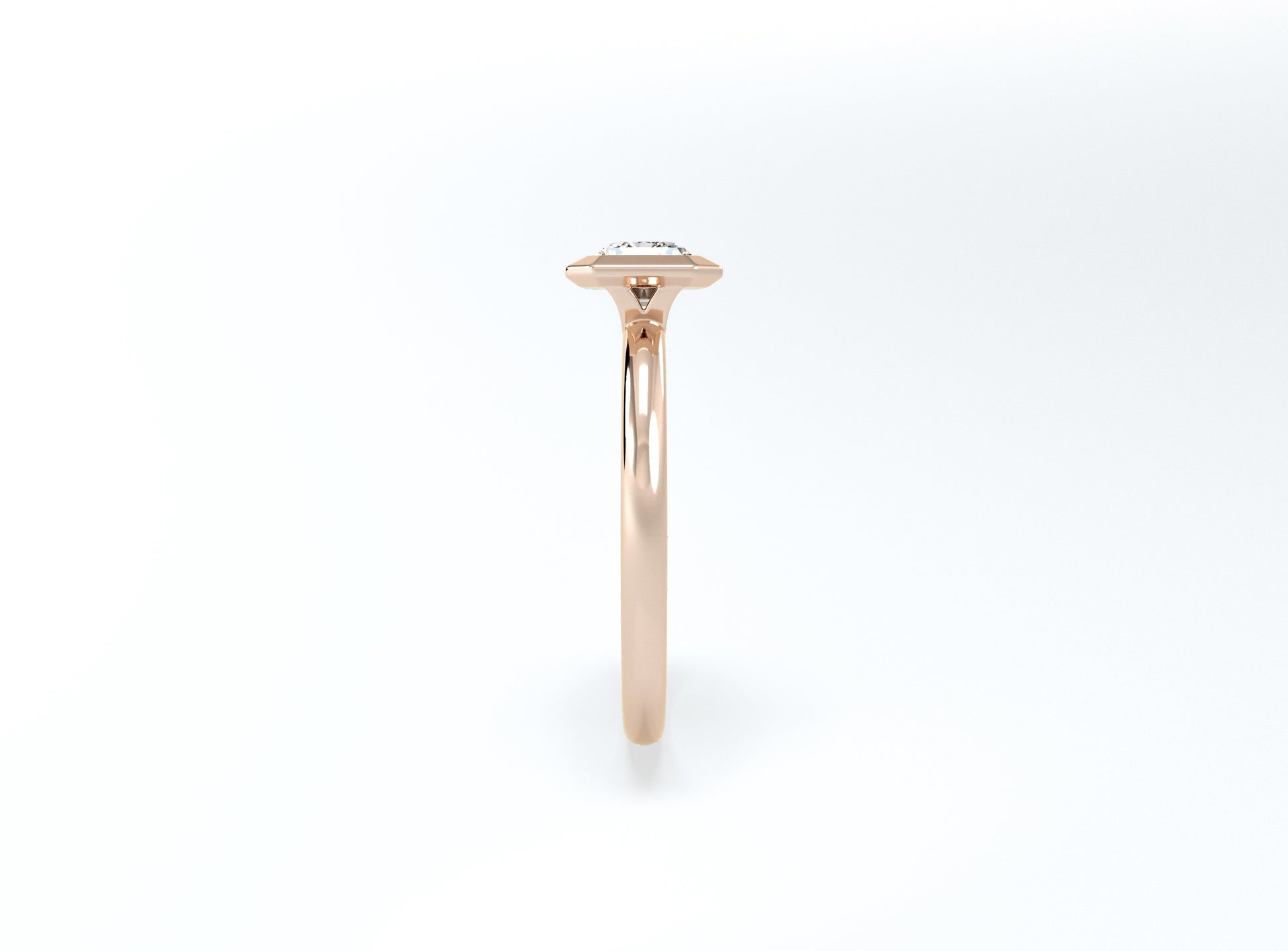 Radiant Cut Bezel Ring - Rose Gold - Bodega