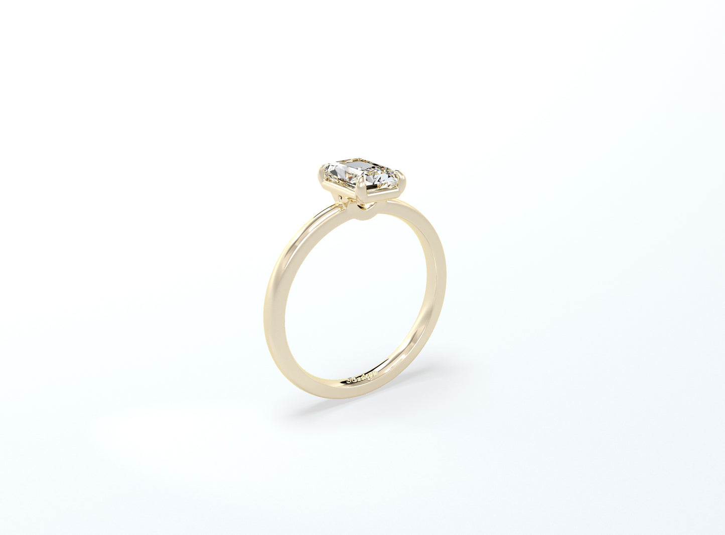 Radiant Cut Solitaire Ring - Yellow Gold - Bodega