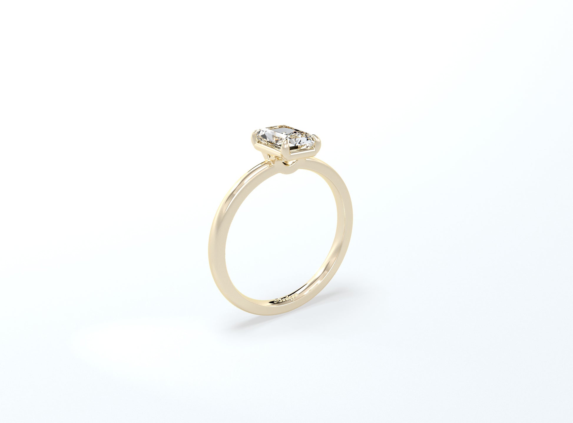 Radiant Cut Solitaire Ring - Yellow Gold - Bodega