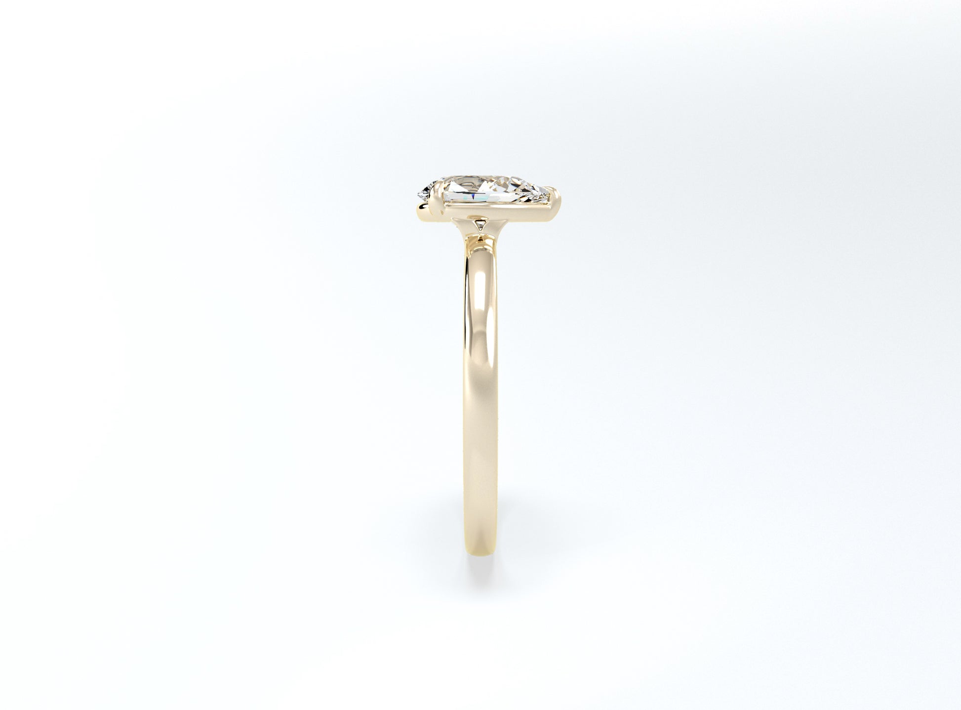 Pear Solitaire Ring - Yellow Gold - Bodega