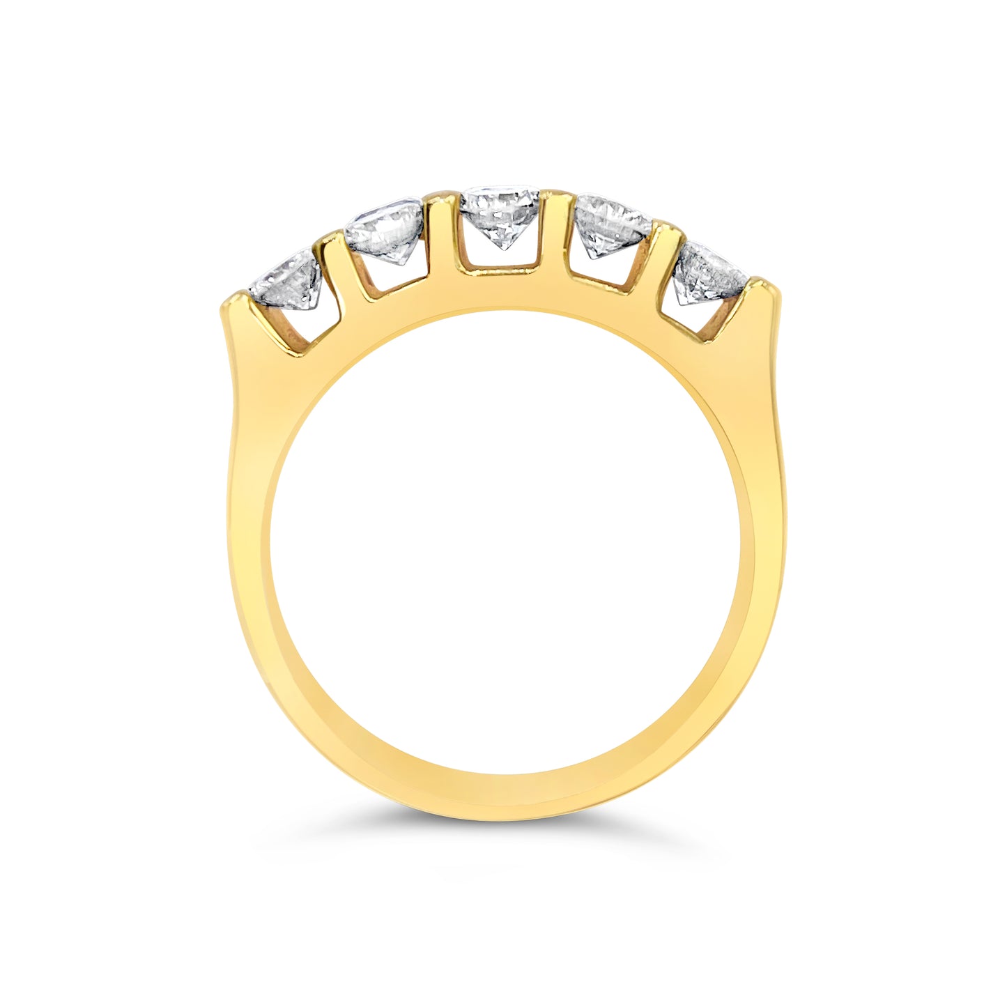 Ring set with round brilliant diamonds  - Yellow Gold - Bodega