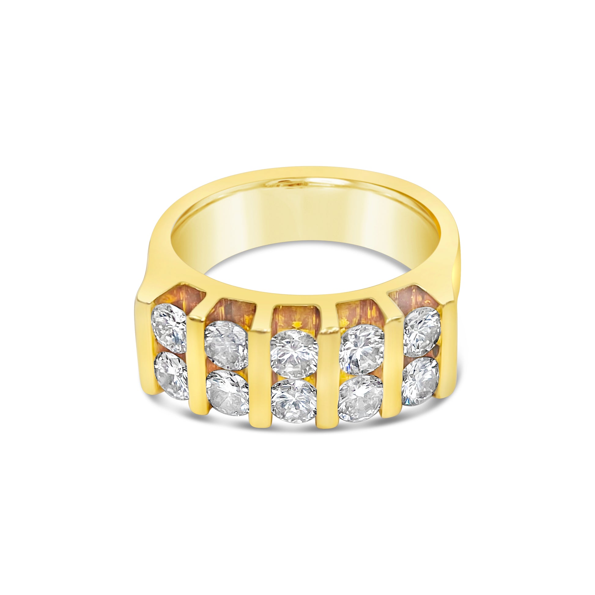 Ring set with round brilliant diamonds  - Yellow Gold - Bodega