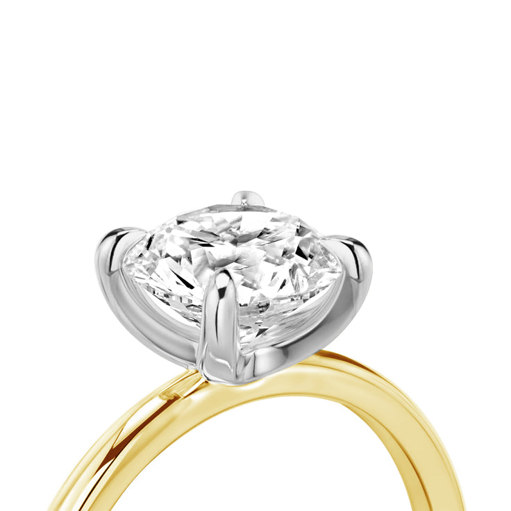 Round Brilliant Solitaire Ring - Two tone Gold - Bodega