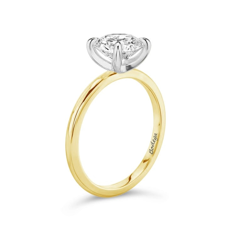 Round Brilliant Solitaire Ring - Two tone Gold - Bodega