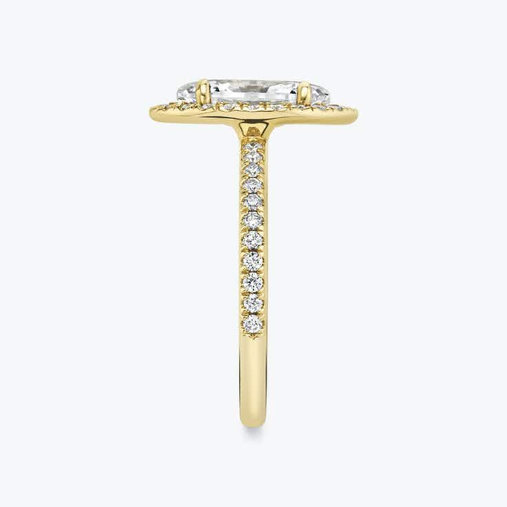 Halo Marquise Solitaire Ring - Yellow Gold - Bodega