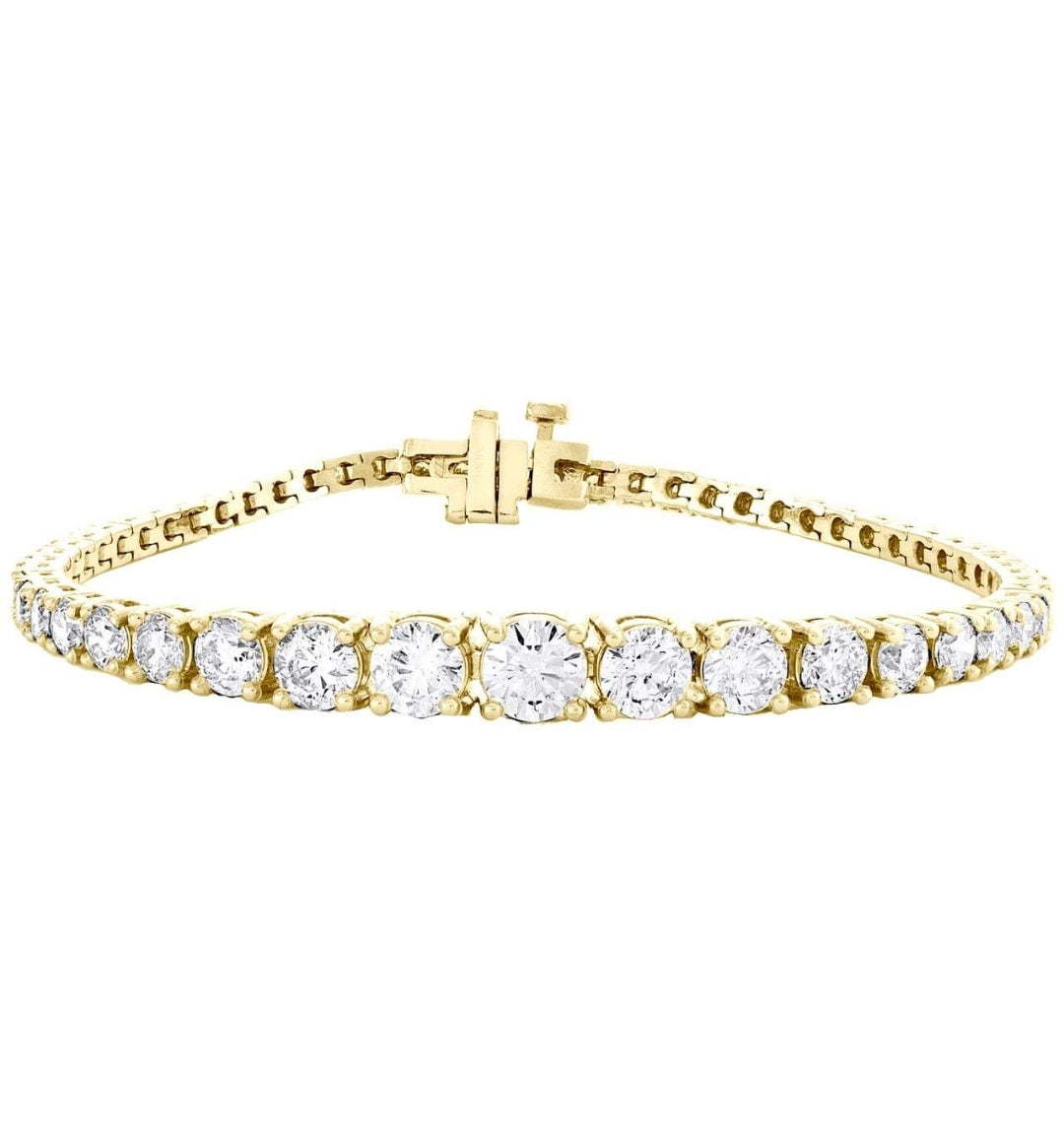 Graduated Yellow Gold Diamond Tennis Bracelet - Bodega