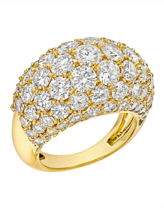 Yellow Gold Pave Diamond Ring - Bodega