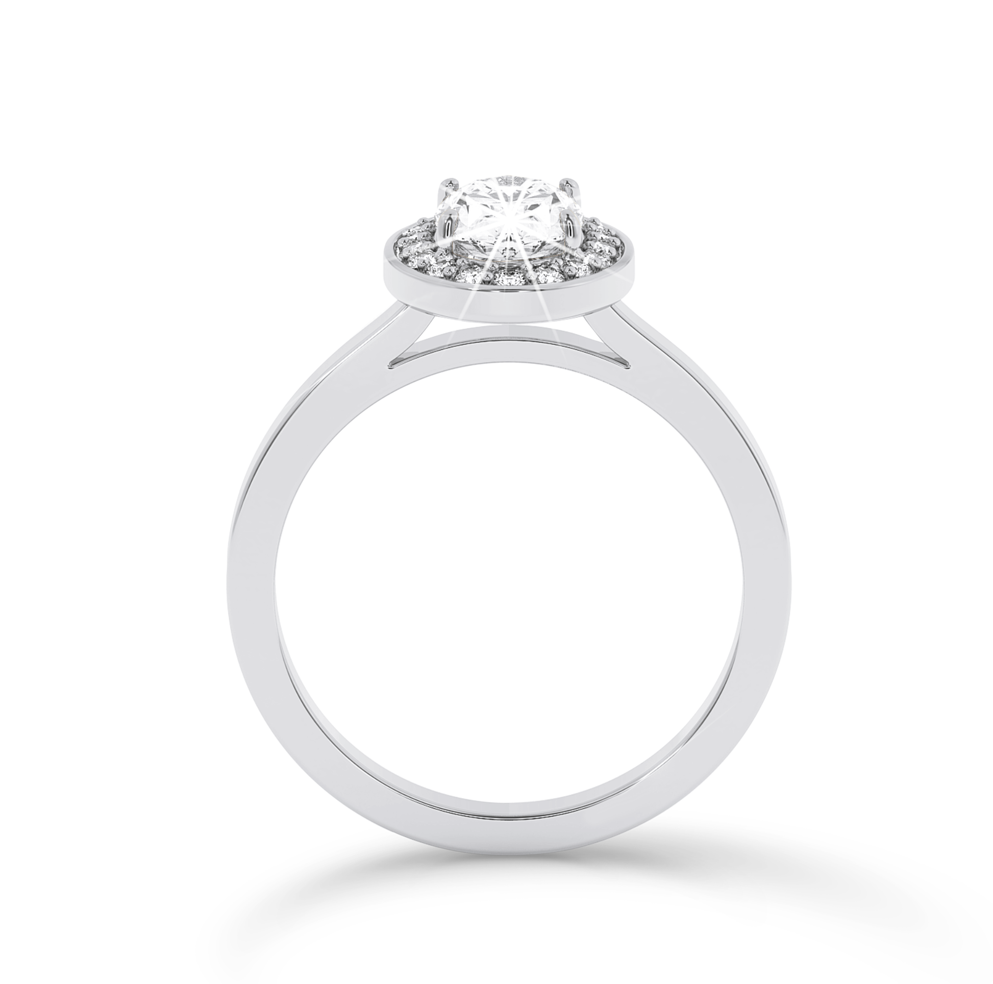 Oval Diamond Ring with halo - Platinum - Bodega