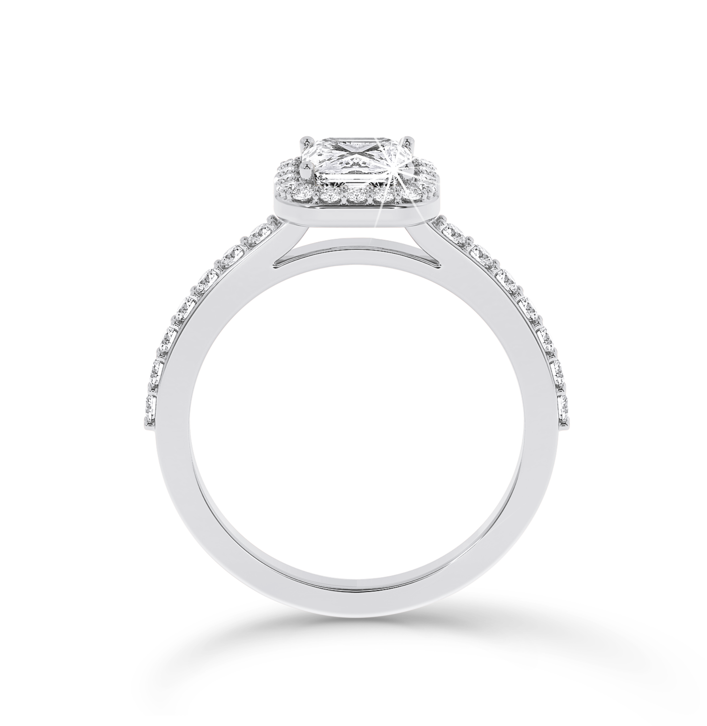 Asscher Cut Halo Ring - Platinum - Bodega