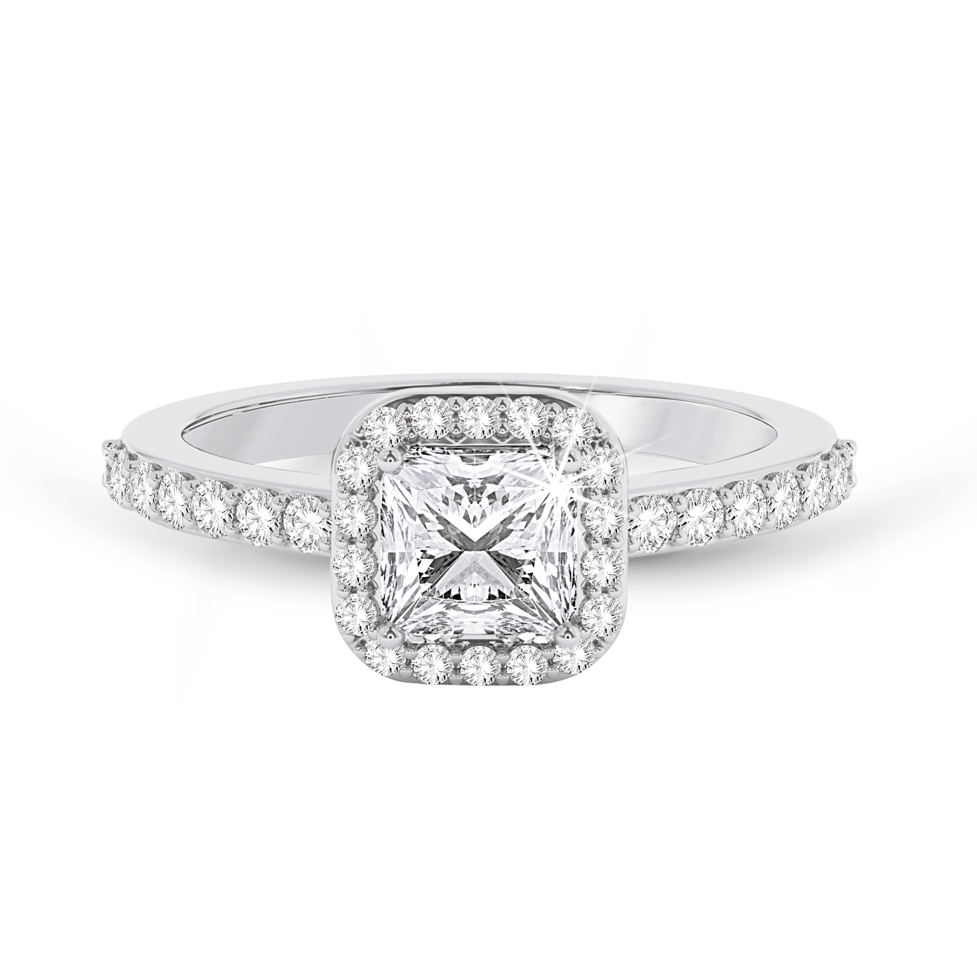 Asscher Cut Halo Ring - Platinum - Bodega