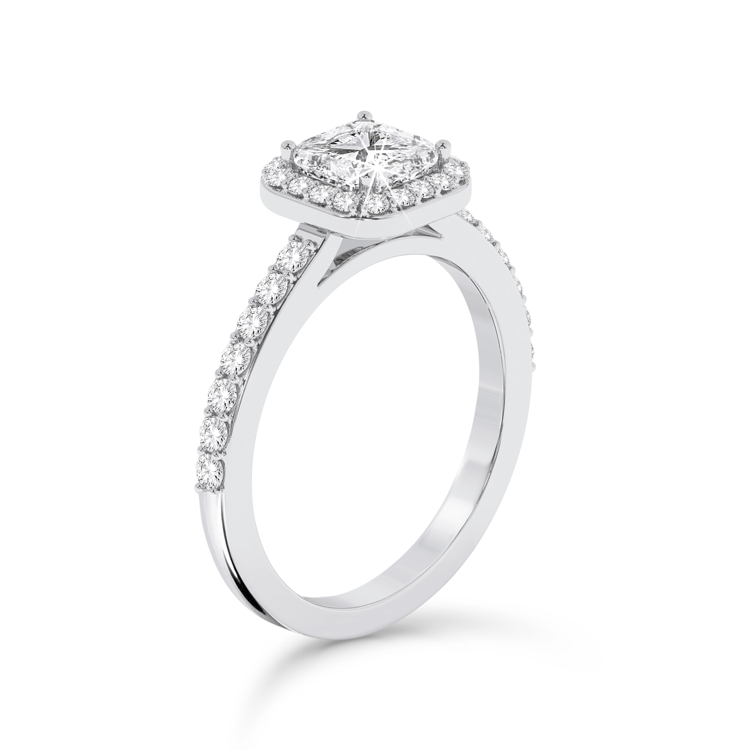 Asscher Cut Halo Ring - Platinum - Bodega